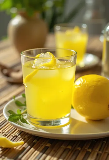شراب الليمون المركز في زجاجة