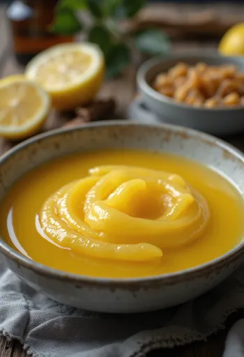 صلصة العسل والليمون مقدمة في طبق