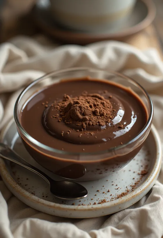 بودينغ الشوكولاتة مقدم في كوب