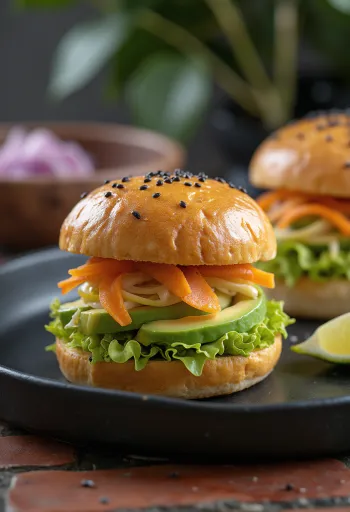 خبز الباو بالأفوكادو مقدم في طبق