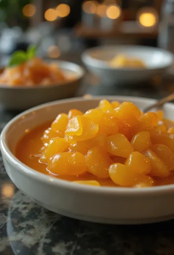 صلصة البرتقال والزنجبيل مقدمة في طبق