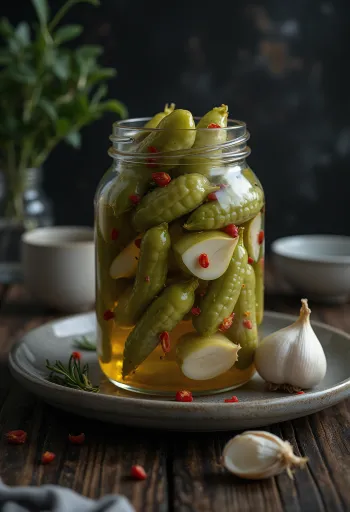 أوراق بقدونس مخللة في برطمان