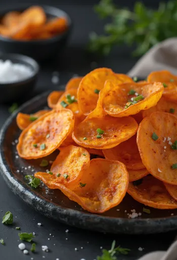 رقائق البطاطا الحلوة بالكزبرة