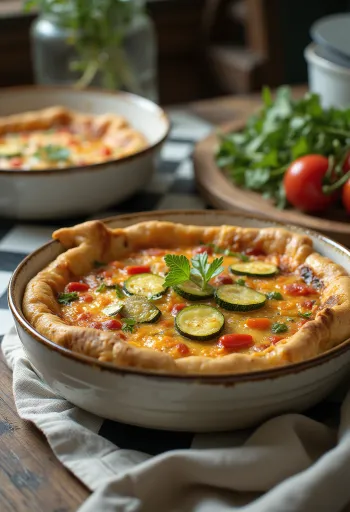 كيش نباتي بدقيق العدس مقطع