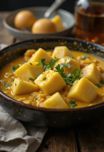 كاري الباذنجان الحار مقدم للتقديم