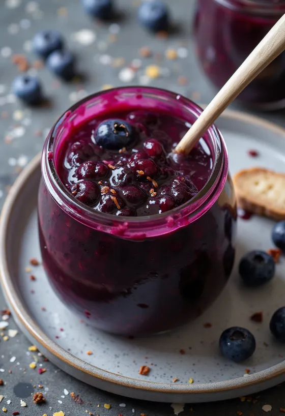 صلصة الباربكيو بالتوت والتوابل في وعاء