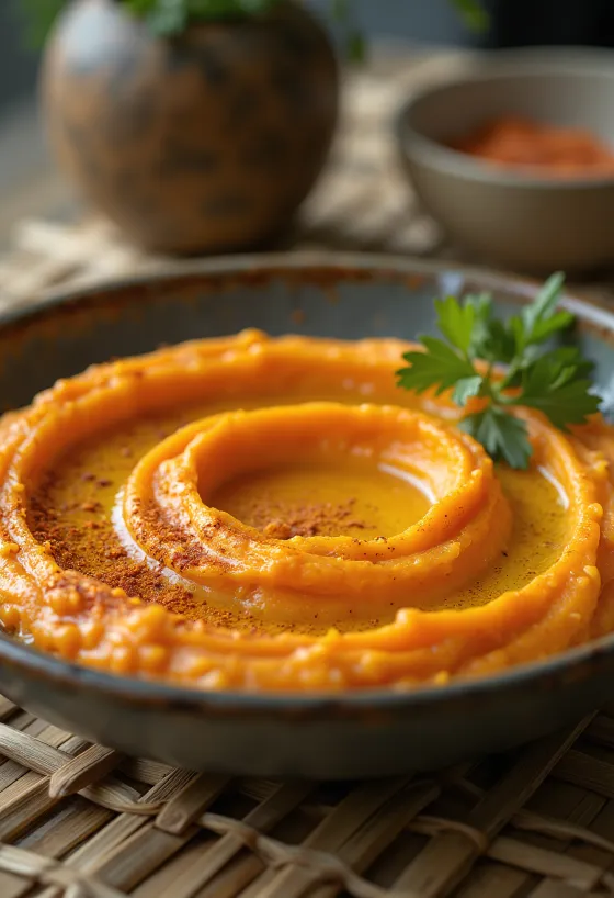 حمص الجزر الحار مقدم للتقديم