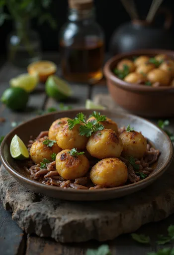 أكراجي باللحم البقري المملح في عجين مقلي ذهبي اللون