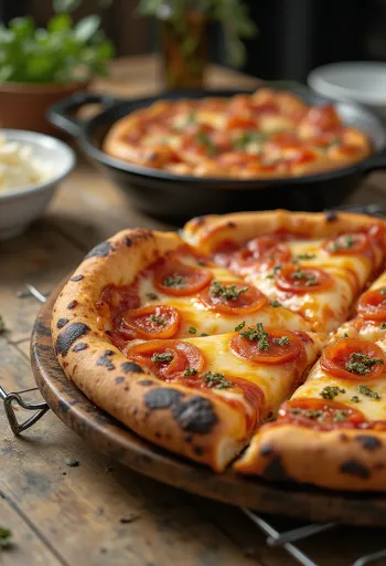 بيتزا على طريقة ديترويت مربعة سميكة ومقرمشة