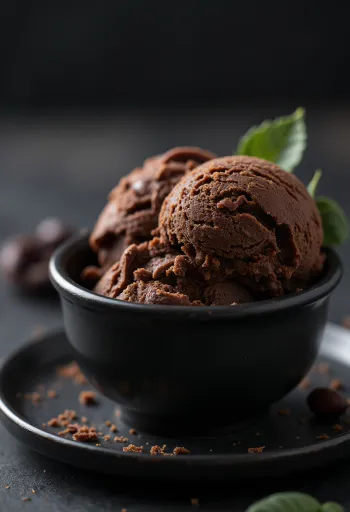 آيس كريم شوكولاتة بحبوب التونكا مقدم مع رقائق الشوكولاتة