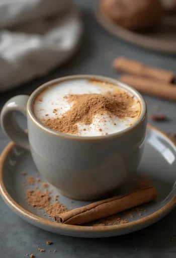 حليب بالقرفة مقدم في كوب