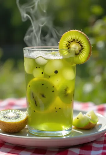 سايدر التفاح بالكيوي في كوب