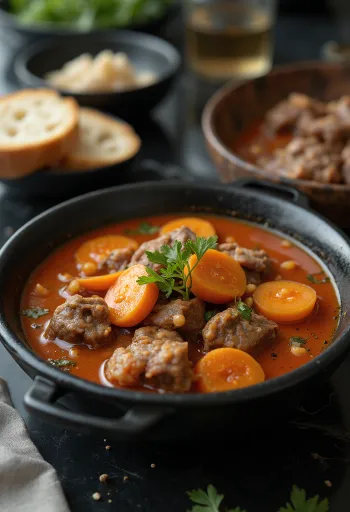 بو خو بالثوم، يقدم مع حليب جوز الهند والتوابل