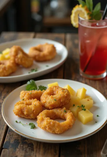 أكاراجي مع الأناناس، كرات فاصوليا متبلة وأناناس طازج