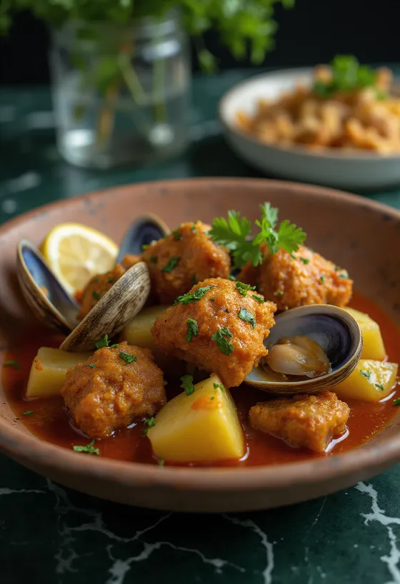 طبق كارني ألينتيجانا البرتغالي مقدم للتقديم