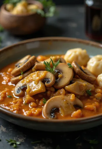 بابريكاش فطر كريمي مع بقدونس طازج ومكرونة نوكيدلي