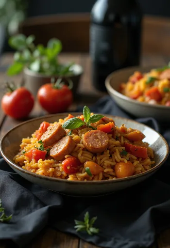 ليتشو بالأرز مقدم مع بقدونس طازج