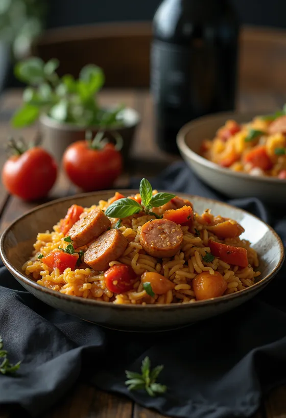 ليتشو بالأرز مقدم مع بقدونس طازج