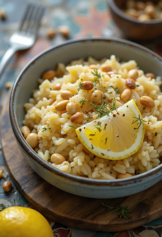 أرز بالصنوبر مقدم