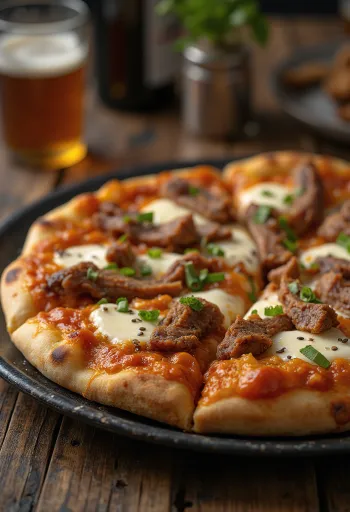 بيتزا بولقوقي كورية بلحم البقر وصوص غوتشوجانغ