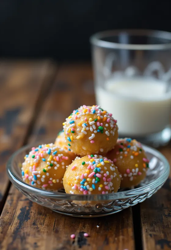 كرات البنش مغطاة بحبيبات سكر ملونة