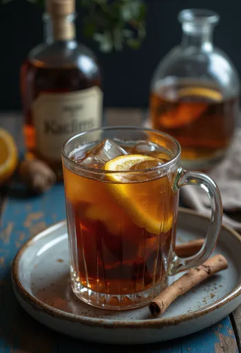 مشروب التفاح والليمون الدافئ مقدم في كوب