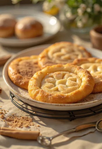 كرومكاكي بالقرفة، مقدم طازجاً، مع سكر القرفة