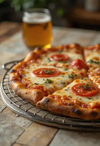 بيتزا نيويورك ستايل بعجينة رقيقة وشرائح كبيرة