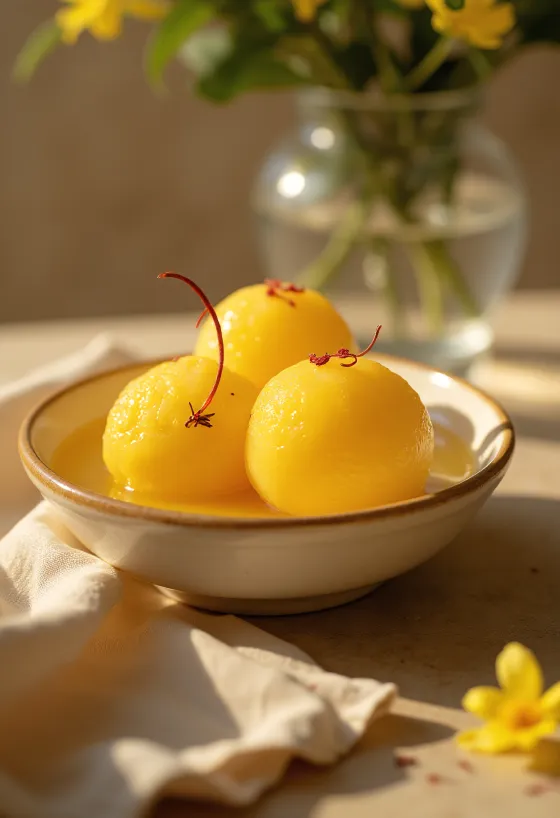 راسغولا كمالابوغ، مقدمة مع شراب بماء الورد