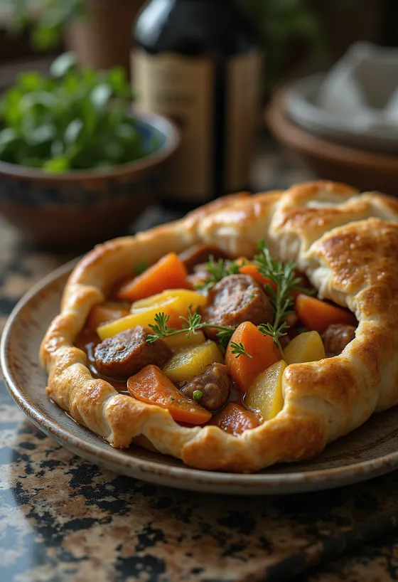 وعاء بيكهوف فخاري مليء باللحم والخضروات