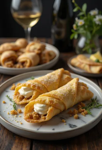 كانولي بمرزبان وعصير العنب مقدم للتقديم