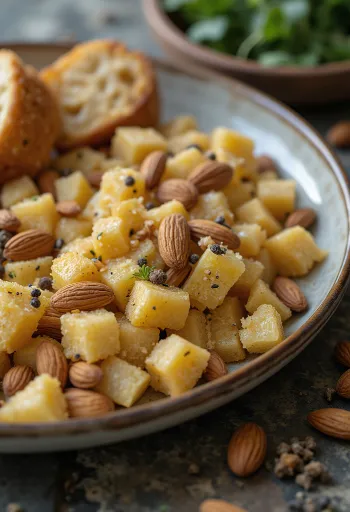 بلاليط باللوز، يقدم مع البقدونس الطازج