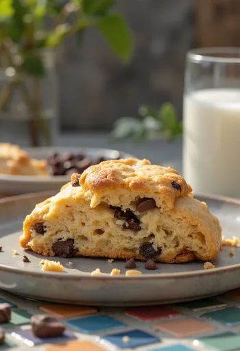 سكونز بزبدة الفول السوداني والشوكولاتة مقدم للتقديم