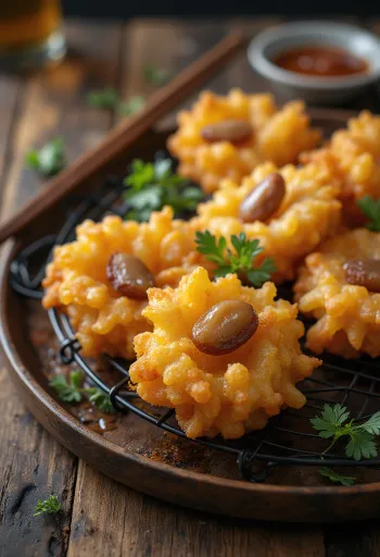 كاكياجي بالكستناء مقلي طازج، مقرمش وبني ذهبي