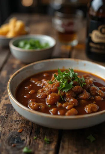 صلصة التمر الهندي الحارة مقدمة مع لحوم مشوية