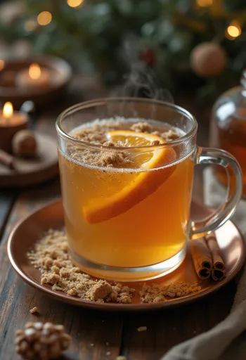 عصير التفاح بجوزة الطيب في كوب