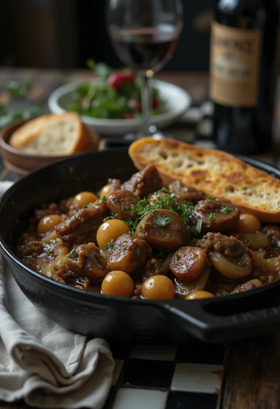 بيف بورغينيون، يخنة لحم بقر بمرق غني وخضروات