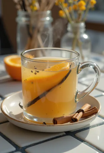 عصير التفاح بالفانيليا في كوب