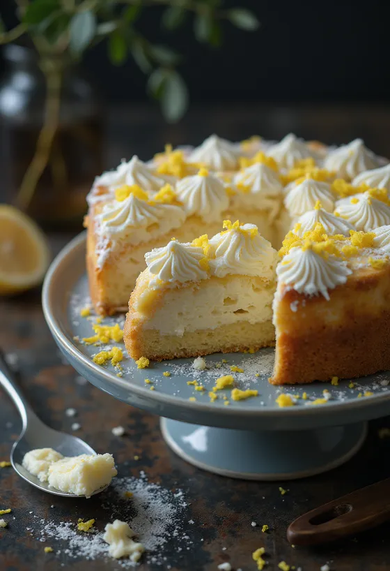 كيكة جبن القريش الكلاسيكية مرشوشة بالسكر البودرة