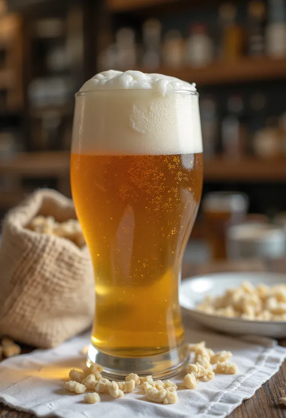 شراب الشعير المنزلي مقدم في زجاجة