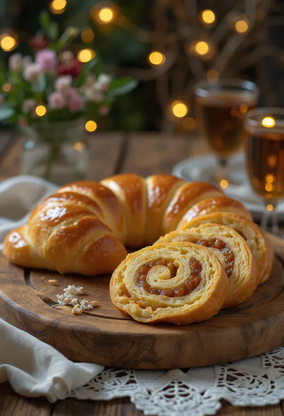 لفائف المرزبانية (بيجلي) بقشرة ذهبية وحشوة غنية