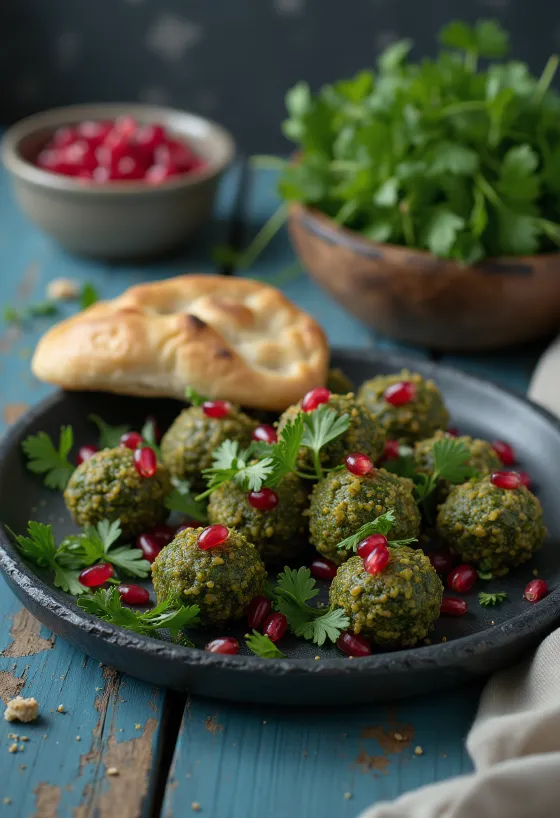بخالي بالكزبرة ومزين بحبات الرمان