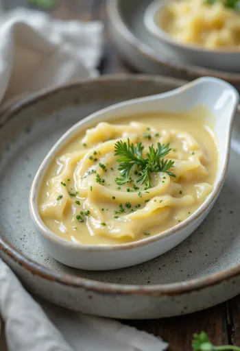 صلصة الطرخون والكريمة مقدمة مع دجاج مشوي