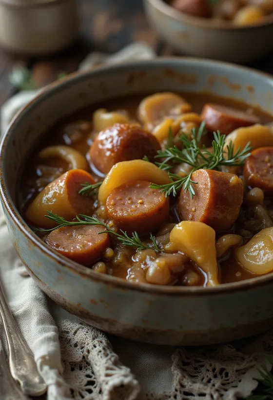 يخنة بيغوس بولندية مع سجق وكرنب