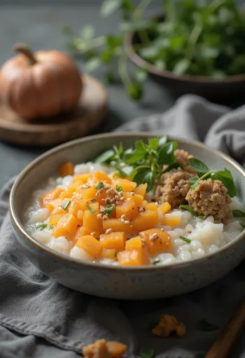 كونغي البطاطا الحلوة، عصيدة أرز مع مكعبات بطاطا حلوة