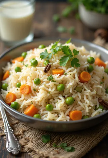 طبق بولاو كلاسيكي بالأرز والخضروات