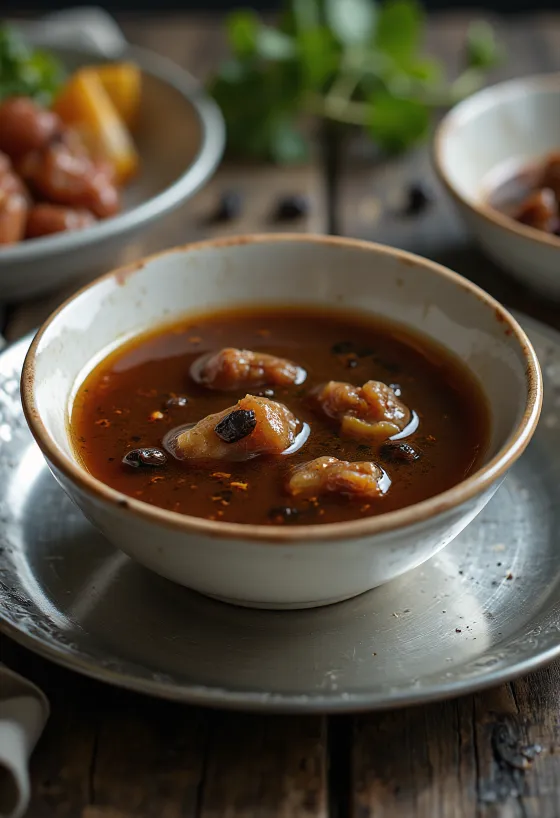 صلصة أدوبو مقدمة مع دجاج مشوي وأرز