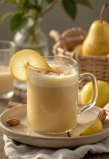 سيدر الكمثرى والكريمة مقدم في كوب