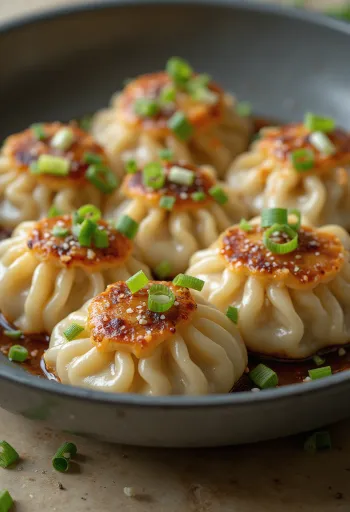 دامبلينغ الدجاج الفيتنامي بقاع مقرمش وعجين مبخر