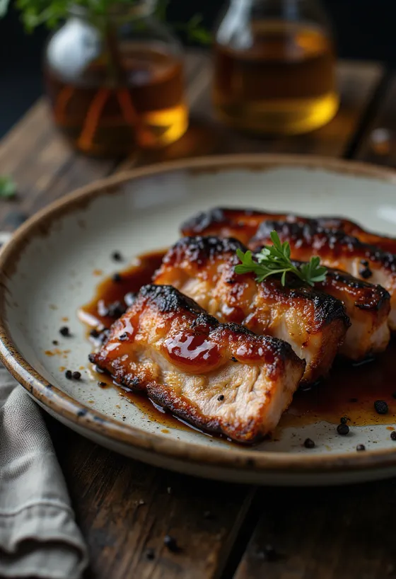 بيكون بقري مشوي مقدم للتقديم